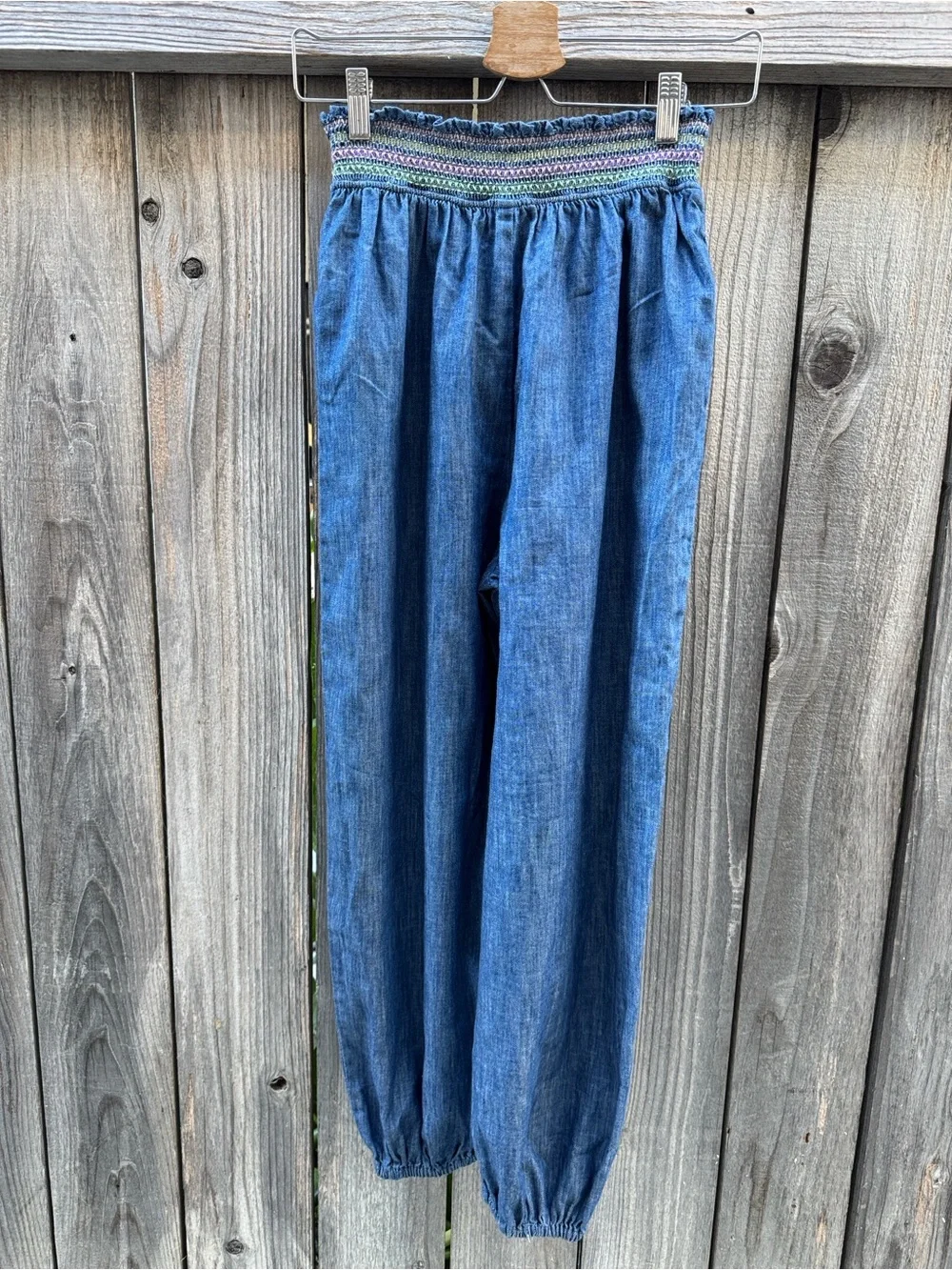 Zimmermann Denim Shirred Tallow Jeans Size 12